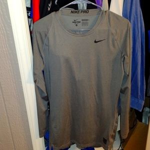 Nike Pro Dri-Fit Training Compression Long Sleeve Gray XL